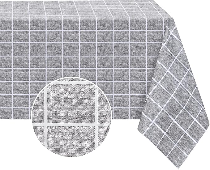 Romanstile Rectangle Vinyl Tablecloth, 100% Waterproof Oil-Proof Checkered by Romanstile