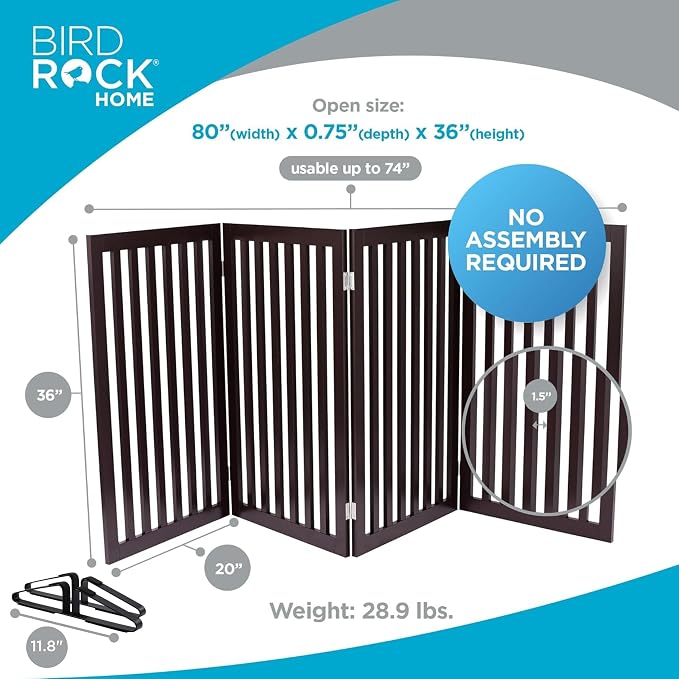 INTERNET'S BEST Dog Gate with Support Feet, Indoor Freestanding Pet Barrier - Image 3