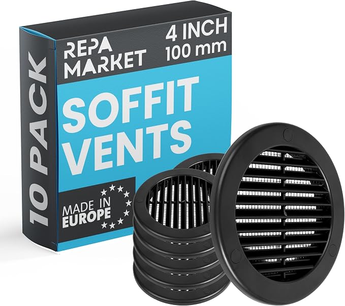 Repa Market 4 Inch Black Round Air Vent Cover by RepaMarket