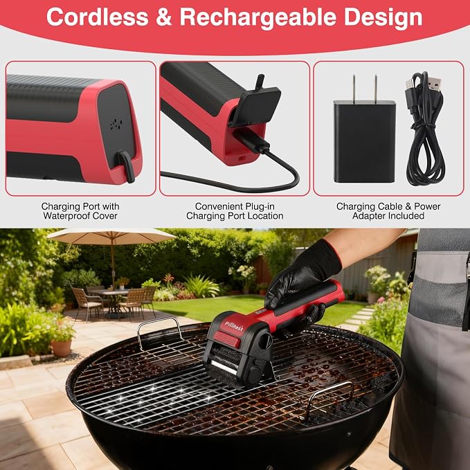 Electric Grill Brush, Cordless Rechargeable Grill Cleaner - Image 2