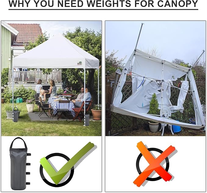 Eurmax USA Weight Capacity 112 LBS Extra Large Pop up Gazebo Weights Sand Bags - Image 5