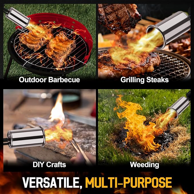 Siasky Propane Torch with One-Click Max Fire, Flame Thrower Gun Charcoal - Image 8