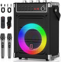 JYX Karaoke Machine with 2 Wireless Microphones, Portable Bass/Treble Bluetooth by JYX