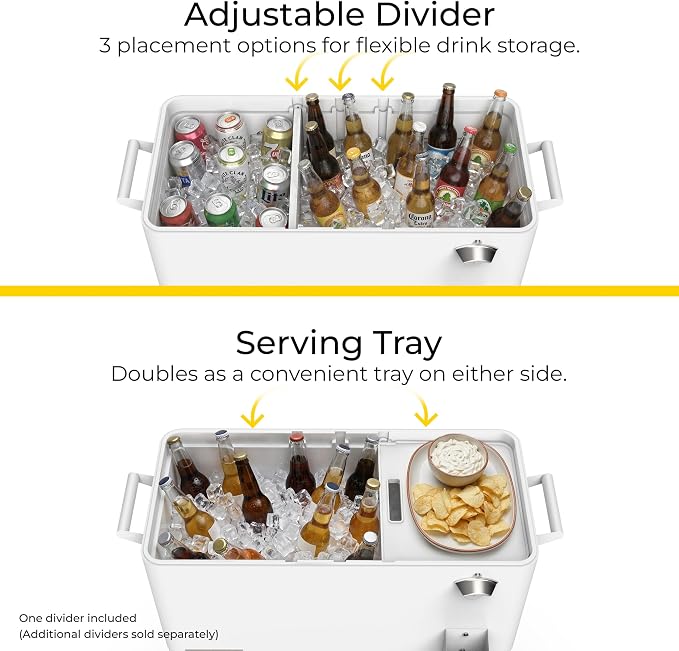Permasteel 80 Quart Party Cooler, Rolling Ice Chest - Image 3