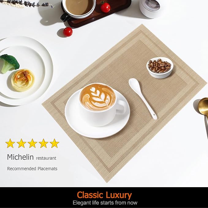 Placemats Set of 12 Washable& Wipeable Placemats - Image 2