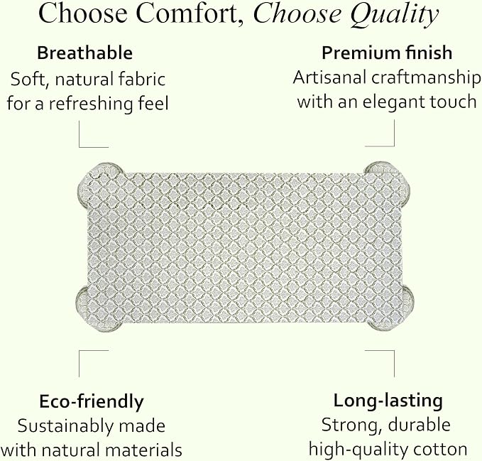 CPC Fern Regal Tablecloth 100% Cotton 80x120 Inch Indian Block Print Rectangle - Image 6