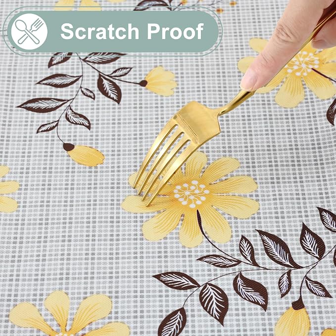 misaya Rectangle Waterproof Vinyl Table Cloth, Wipeable Tablecloth - Image 4
