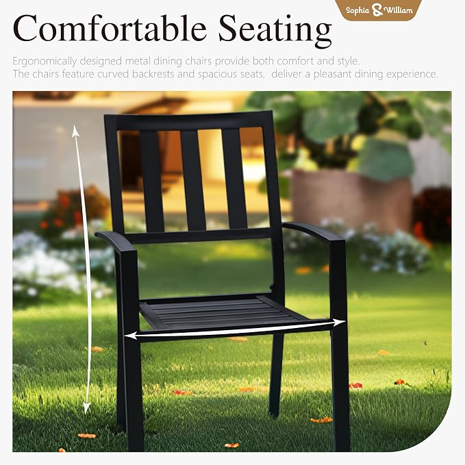 Sophia & William Round Patio Table and Chairs Set, Outdoor Dining Set - Image 4