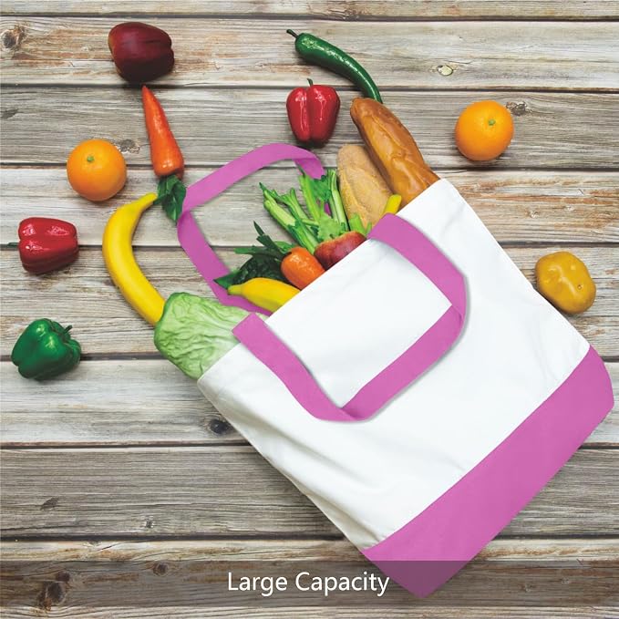 TOPDesign 1-Pack Super Strong Large 12oz Cotton Canvas Tote Bag, Reusable - Image 5