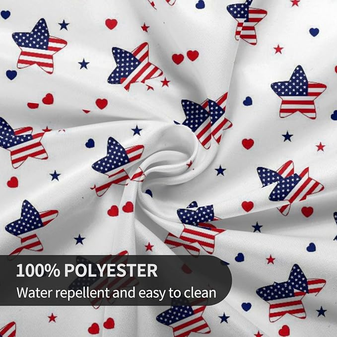American Flag Round Tablecloth 4th of July American Flag 60 Inch Waterproof - Image 7