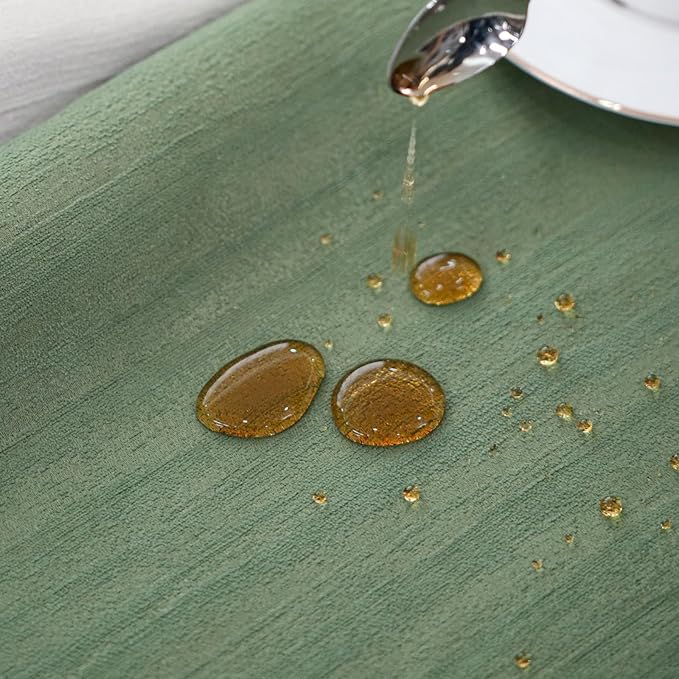Sage Green Table Cloth 72 x 54 Inch, Spillproof Waterproof Tablecloth, Boho - Image 4