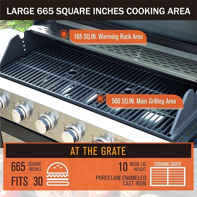Sophia & William 6-Burner Propane Gas BBQ Grill - Image 2
