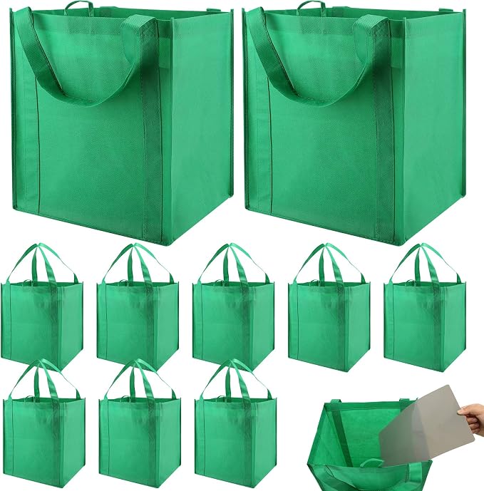 NERUB Set of 10 Reusable Grocery Bags Heavy Duty Shopping Bags Large Grocery by NERUB