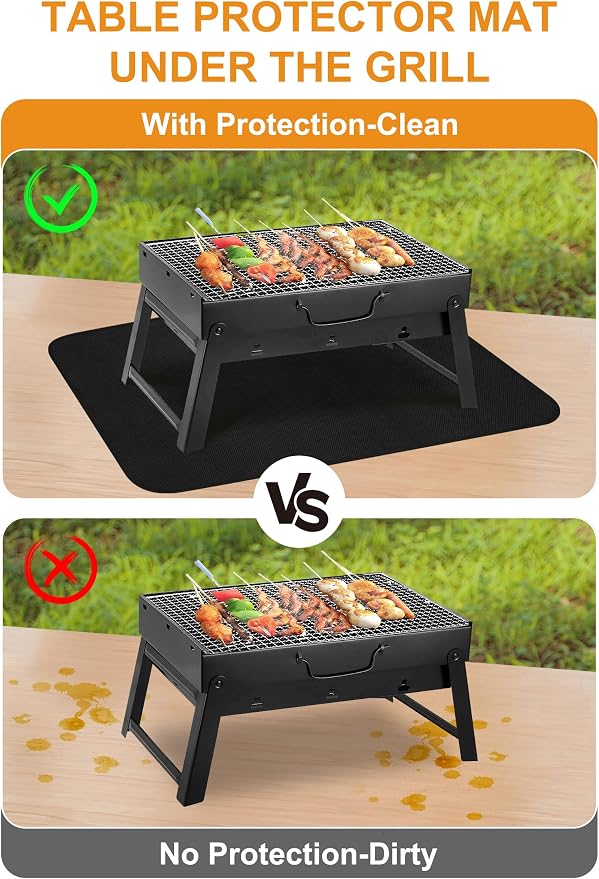 24×31 inches Under Grill Mats for Outdoor Grill, Tabletop Heat Resistant Fire - Image 4
