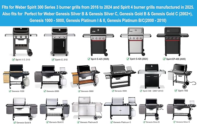 Full-Size Griddle Inserts for Weber Spirit I & II 300 Series, Flat Top Griddle - Image 5