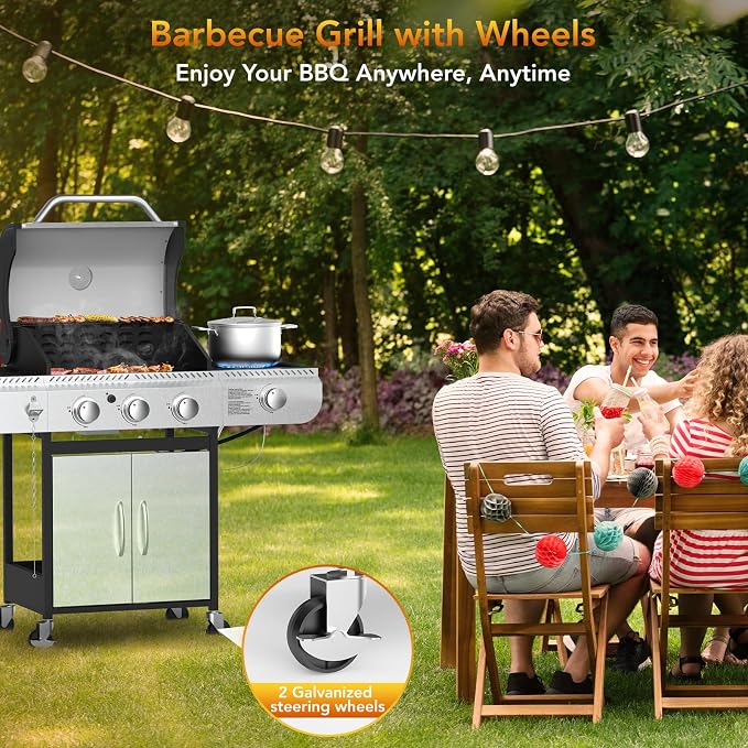 3-Burner Propane Gas BBQ Grill - Image 8
