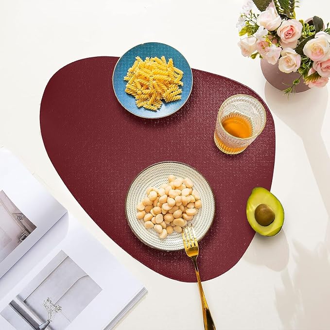 Herda Burgundy Placemats Set of 4 - Image 7