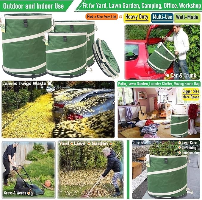 24 Gallon and 32 Gallon Collapsible Trash Can Solid Bottom - Image 2