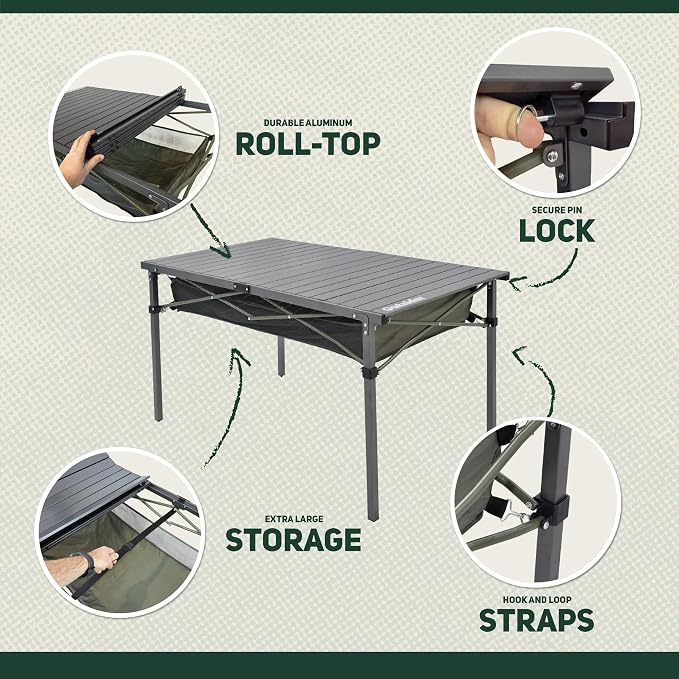 OUTSIDER Folding Camping Table, Portable Roll-up Outdoor Lightweight Aluminum - Image 5