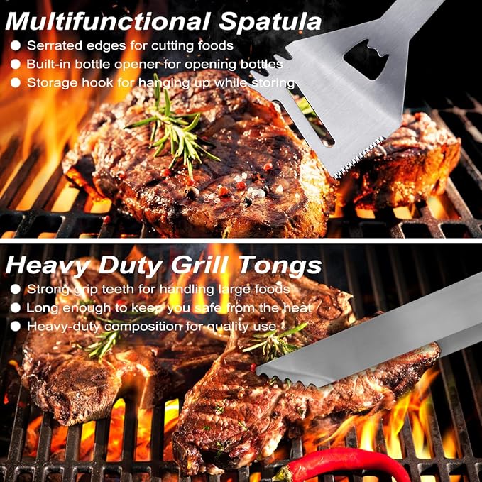 POLIGO 29 PCS BBQ Grill Accessories Stainless Steel BBQ Tools Grilling Tools Set - Image 4