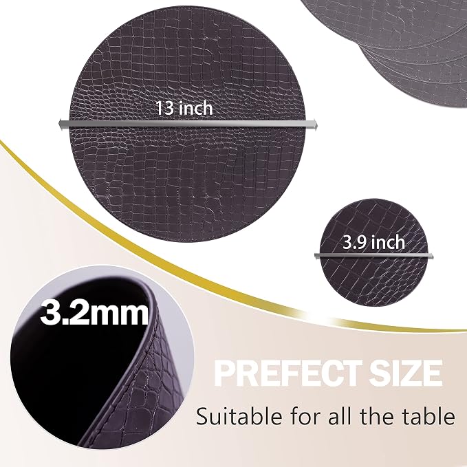 Round Leather Placemats - Image 2