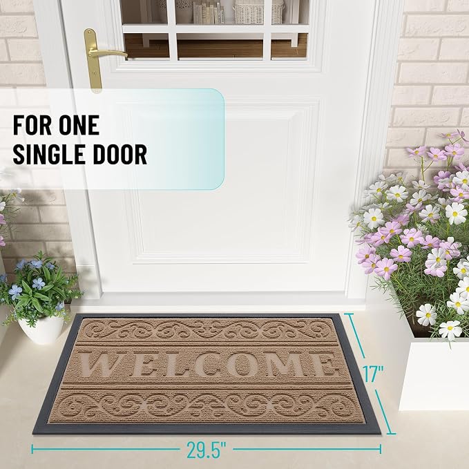 OLANLY Welcome Door Mat Indoor Outdoor Entrance, Heavy Duty Sturdy Front Door - Image 2