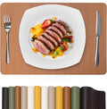 Faux Leather Placemats Set of 6 – 17x12 Inch Vinyl Table Mats, Heat Resistant by PROMATTOO