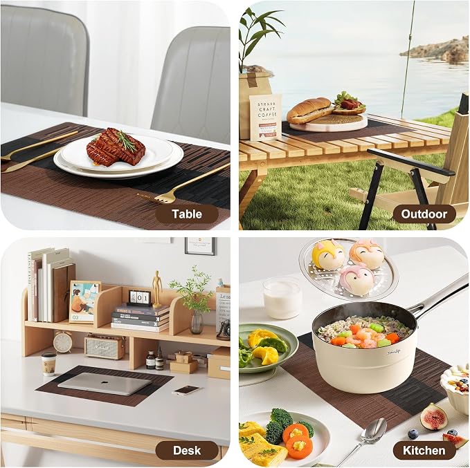 Placemats Set of 8，Non-Slip PVC Weave Table Mats Easy to Clean，Heat Resistant - Image 7