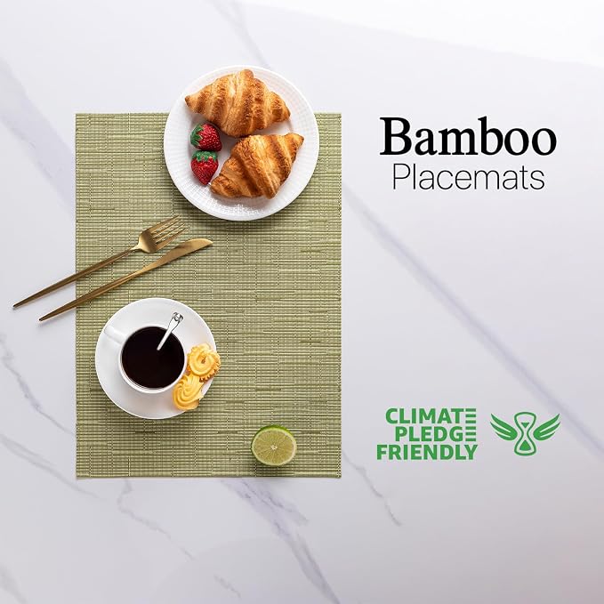 LEXMORE Placemats Set of 8 Vinyl/Plastic Woven Place Mats - Image 2