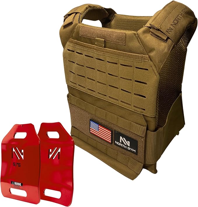 Northgym Adjustable Weighted Vest/Incl. 3D Weight Plates in 14lbs / 20lbs/ by NorthGym