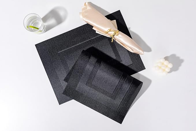 LEXMORE Placemats Set of 6 Vinyl/Plastic Woven Place Mats - Image 7