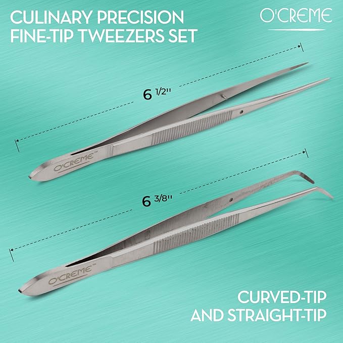 Tweezer Tongs, Stainless Steel Fine-Tip, Silver for Plating