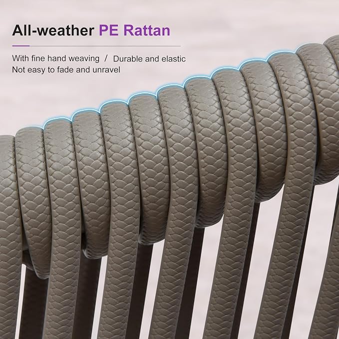 PURPLE LEAF 9 Pieces Outdoor Dining Set Patio Table and Chairs Set Aluminum - Image 7