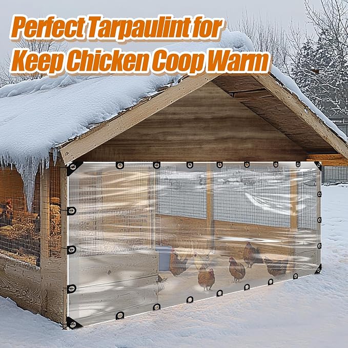 10x13ft Anti-Tear Clear Tarp Waterproof - Image 3