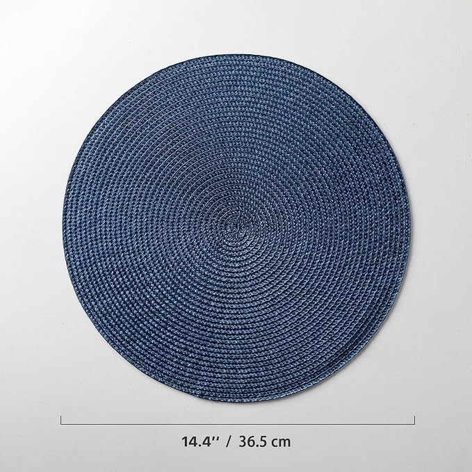 Round Placemats Set of 8 Plastic Woven Placemats Washable Wipeable Table Mats - Image 6