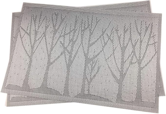 Gugrida Place Mats PVC Set of 6, Table Placemats Set of 6 PVC Woven Vinyl Place - Image 4