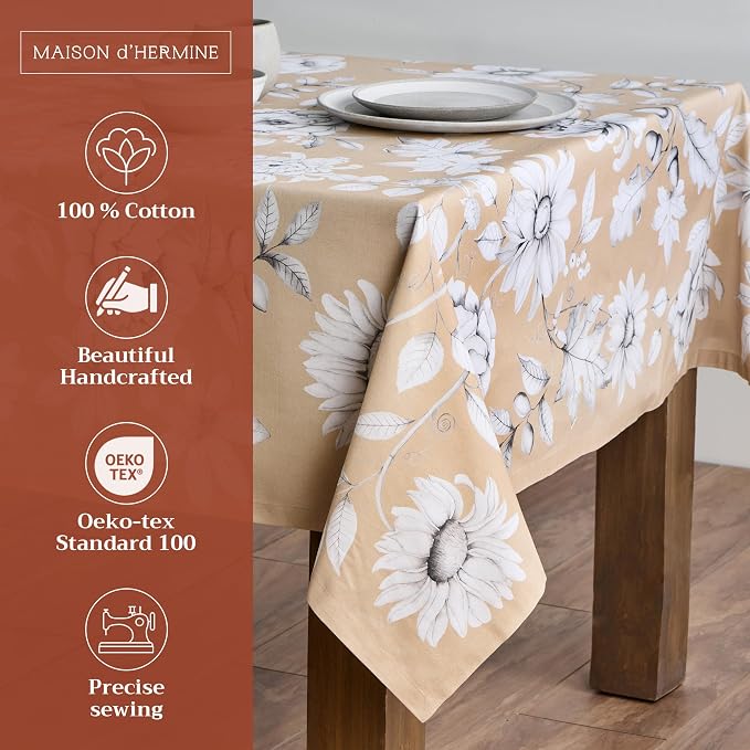 Maison d' Hermine Table Cloth Square Table 100% Cotton 54 x 54 Inches Fall - Image 2