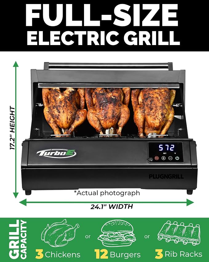 Turbo E XL Electric Grill, 1700W Infrared, Warming Rack and Probe, Apartment - Image 8