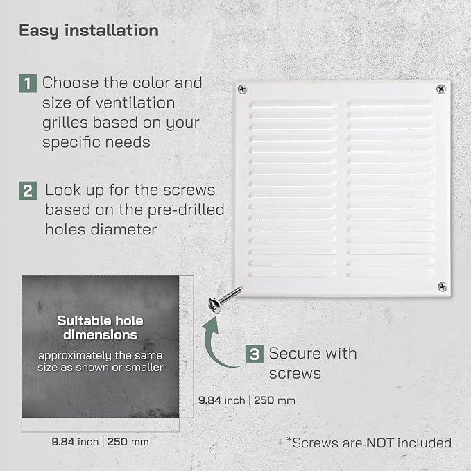 Vent Systems 10 x 10 Inch White Vent Cover - Image 4