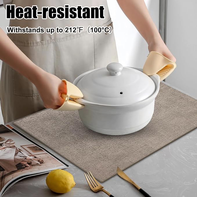 Homaxy Faux Leather Heat Resistant Placemats - Image 2