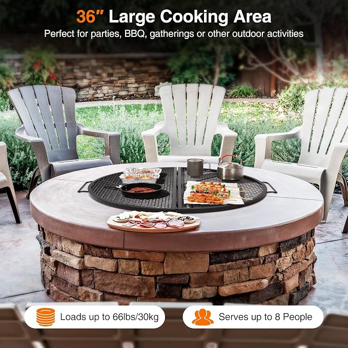 REDCAMP Foldable Fire Pit Cooking Grill Grate, Portable X-Marks Heavy Duty - Image 5