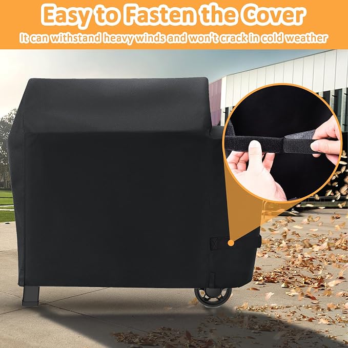 Grill Cover for Weber Searwood XL 600 Pellet Series, Waterproof Smoker Cover - Image 8