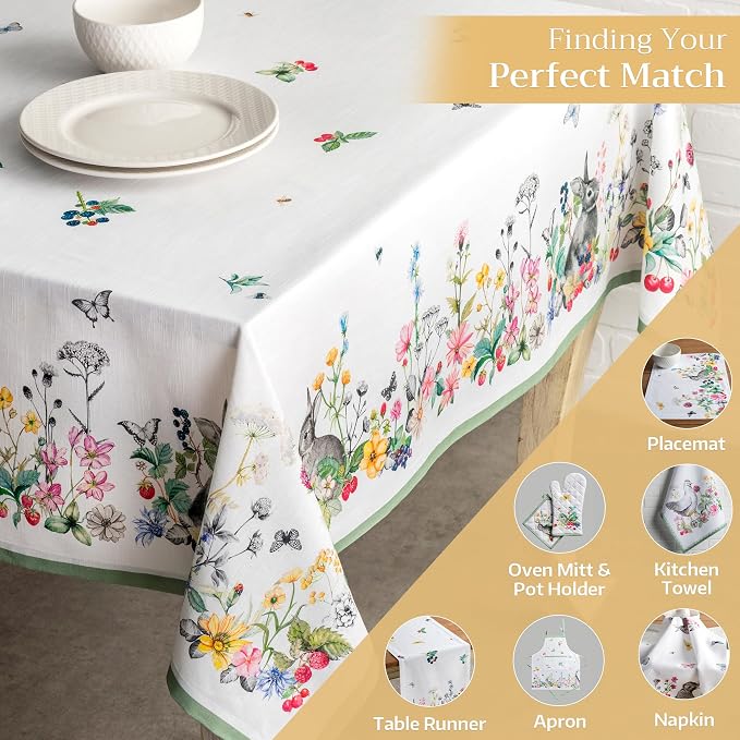 Maison d' Hermine Table Cloth Rectangle Table 100% Cotton 70 x 108 Inches - Image 5