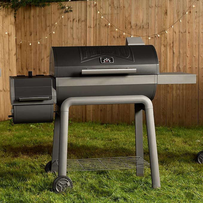 BBQ Charcoal Grill with Offset Smoker Grill and Side Table, 30-In Heavy-Duty - Image 8