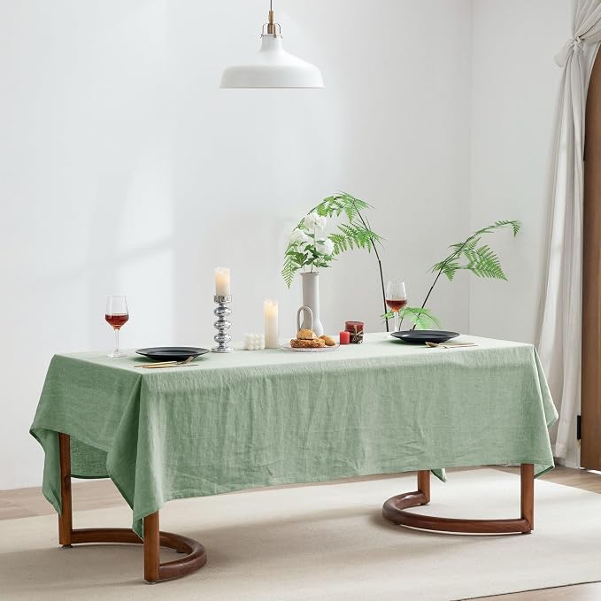 EVERLY 100% Pure Linen Rectangle Tablecloths 60x108Inches - Image 8