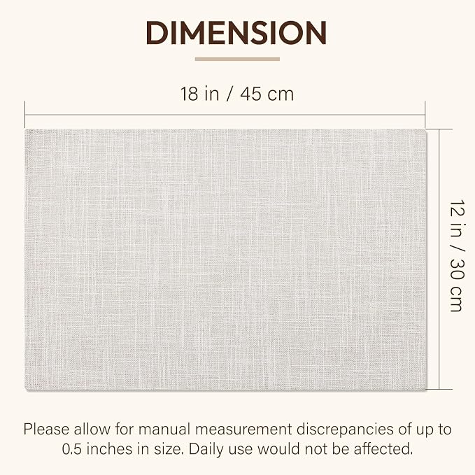 Blue Forest Placemats Set of 4, Dual-Layered Thickened Faux Linen Cloth Place - Image 6