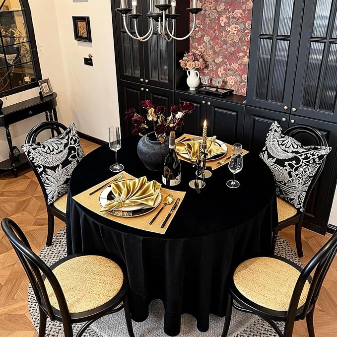 Round Table Placemats Set of 4, Faux Leather Heat Resistant Table Mats - Image 2