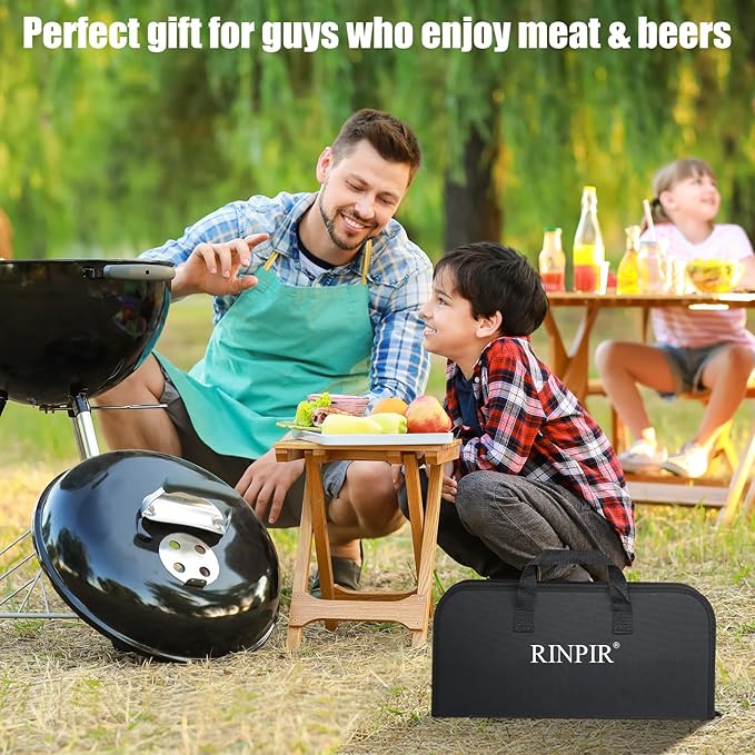 Barbecue Tool Set, 31-Piece Stainless Steel Grilling Accessories, Brown