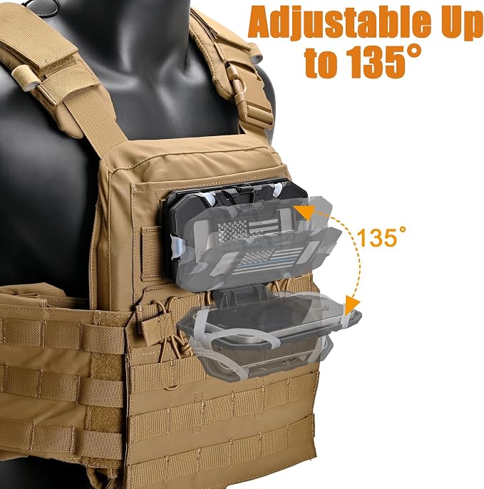 Tactical Plate Carrier Phone Mount, Universal Molle Phone Holder, Tactical - Image 6