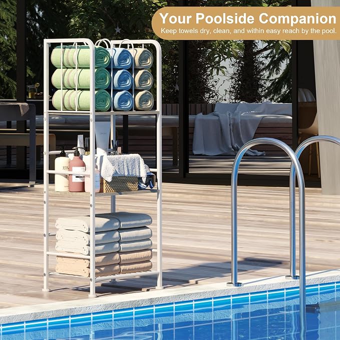 Towel Rack Free Standing 3-Tier M-Shaped Detachable Dividers, Durable Metal - Image 8